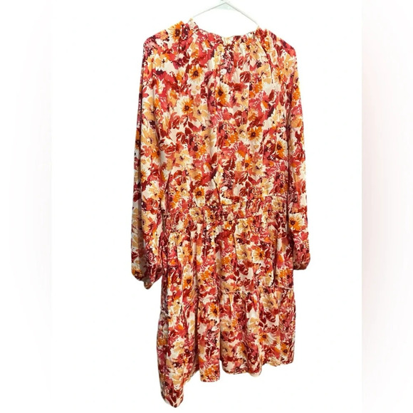 Suzanne Betro tie notch neck smock waist dress size XL - Picture 3 of 9